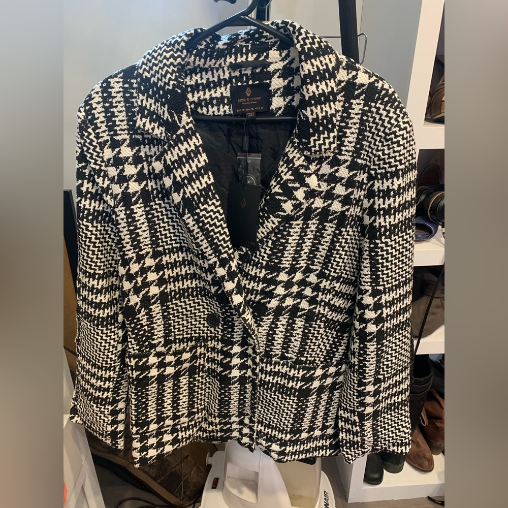 Piper black and white plaid blazer